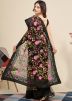 Black Embroidered Saree In Net