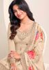 Cream Embroidered Gharara Suit In Georgette