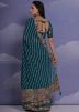 Teal Blue Leheria Print Georgette Saree