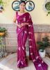 Magenta Embroidered Saree In Georgette