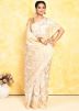 Cream Zari Woven Detailed Silk Saree