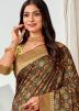 Multicolor Digital Printed Saree In Tussar Silk