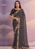 Black Leheria Printed Georgette Saree