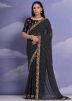 Black Bandhej Print Georgette Saree