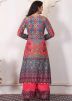 Multicolor Embroidered Readymade Muslin Cotton Palazzo Suit