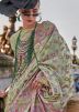 Green Organza Saree In Digital Print
