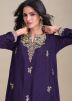 Readymade Purple Embroidered Asymmetric Salwar Kameez