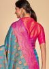 Blue Kanjivaram Silk Woven Work Saree 