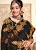 Black Embroidered Saree In Net