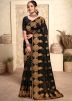 Black Embroidered Saree In Net