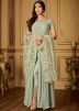 Sonal Chauhan Pista Green Embroidered Slitted Pant Suit