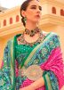 Pink Printed Saree In Viscose
