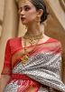 Grey Zari Woven Saree In Silk