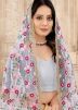 White Embroidered Saree In Net
