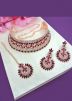 Stone Studded Wine Choker Necklace Set