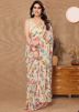 Multicolor Georgette Readymade  Saree In Digital Print