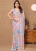 Multicolor Georgette Readymade SareeIn Digital Print