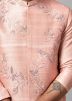 Pink Readymade Nehru Jacket With Kurta Pajama