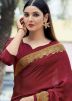 Maroon Printed Saree In Crape