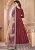 Maroon Embroidered Anarkali Suit In Georgette
