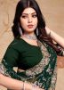 Green Embroidered Saree In Georgette