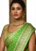 Green Zari Woven Saree In Art Silk
