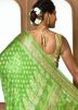 Green Zari Woven Saree In Art Silk