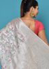 White Zari Woven Saree In Banarasi Silk