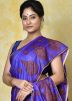 Purple Resham Work Saree In Art Silk