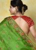 Green Resham Work Saree In Art Silk