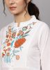 White Embroidered Front Slit Style Long Kurta