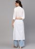White Embroidered Front Slit Style Long Kurta
