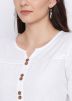 White Front Slit Style Readymade Rayon Long Kurta