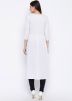 White Front Slit Style Readymade Rayon Long Kurta
