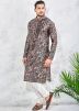 Multicolor Printed Readymade Kurta With Churidar
