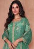 Green Readymade Digital Print Gharara Suit Set