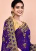 Blue Handwork Saree In Georgette