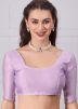 Purple Digital Printed Saree In Satin