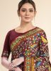 Maroon Printed Saree In Art Silk