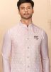 Readymade Pink Kurta Pyjama With Jacket Set
