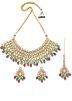 Multicolored Necklace Set In Kundan Work