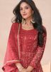 Red Embroidered Salwar Suit Set