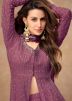 Magenta Readymade Embroidered Slit Style Sharara Suit