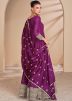Magenta Readymade Woven Anarkali Suit