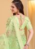Green Zari Embroidered Net Saree