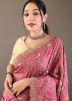 Dull Magenta Saree In Thread Embroidery