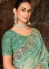 Seafoam Green Embroidered Saree