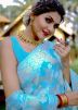 Blue Printed Saree In Cotton