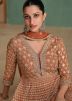 Brown Embroidered Anarkali Suit Set