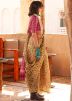 Yellow Tissue Saree In Digital Print